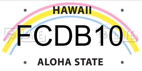 FCDB10 Hawaii License Plate