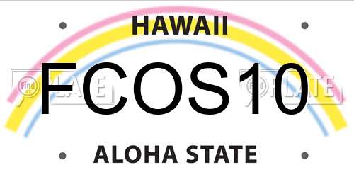 FCOS10 Hawaii License Plate