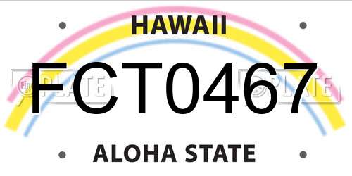 FCT0467 Hawaii License Plate