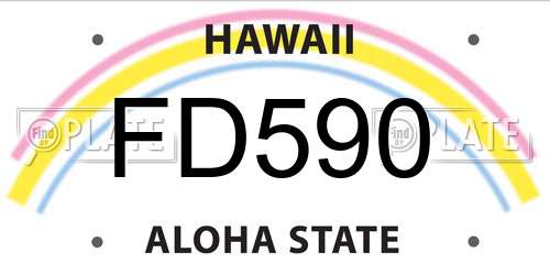 FD590 Hawaii License Plate