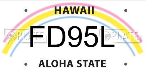 FD95L Hawaii License Plate