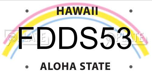 FDDS53 Hawaii License Plate