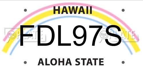 FDL97S Hawaii License Plate