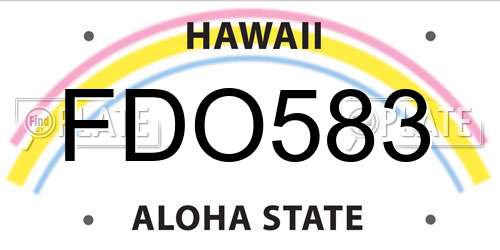FDO583 Hawaii License Plate