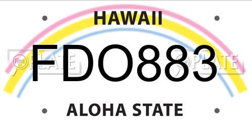 FDO883 Hawaii License Plate