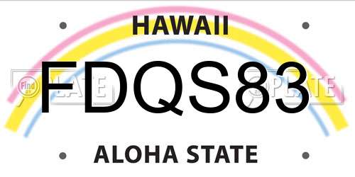 FDQS83 Hawaii License Plate