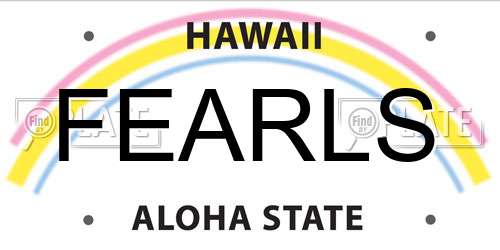 FEARLS Hawaii License Plate