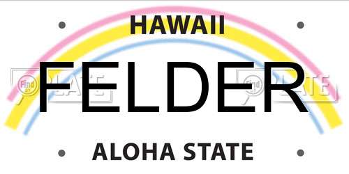 FELDER Hawaii License Plate