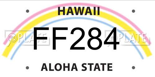 FF284 Hawaii License Plate