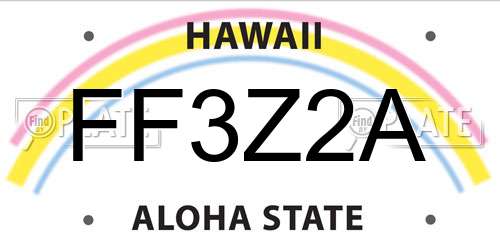 FF3Z2A Hawaii License Plate