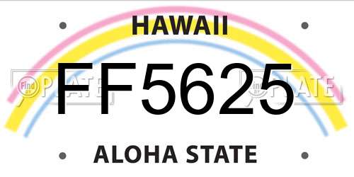 FF5625 Hawaii License Plate