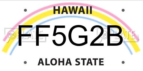 FF5G2B Hawaii License Plate