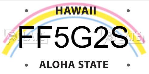 FF5G2S Hawaii License Plate