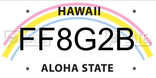 FF8G2B Hawaii License Plate