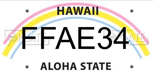 FFAE34 Hawaii License Plate