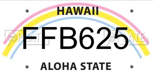 FFB625 Hawaii License Plate