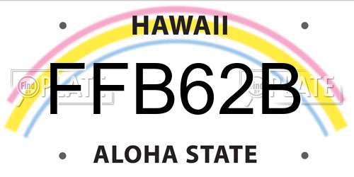 FFB62B Hawaii License Plate