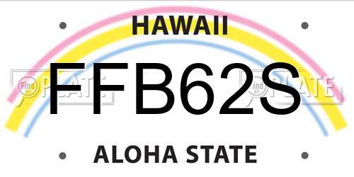 FFB62S Hawaii License Plate