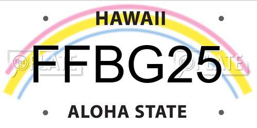 FFBG25 Hawaii License Plate