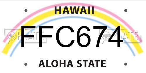 FFC674 Hawaii License Plate