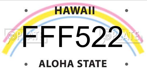 FFF522 Hawaii License Plate