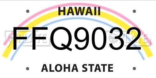 FFQ9032 Hawaii License Plate