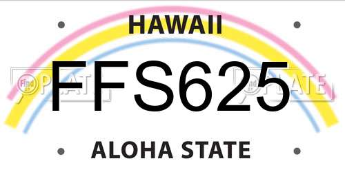 FFS625 Hawaii License Plate
