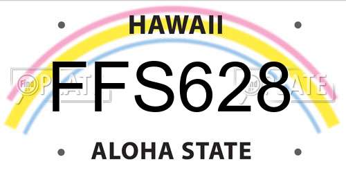 FFS628 Hawaii License Plate