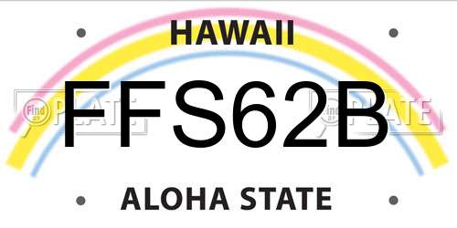 FFS62B Hawaii License Plate