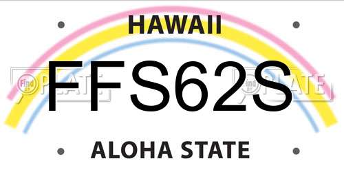 FFS62S Hawaii License Plate