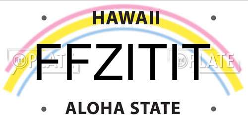 FFZITIT Hawaii License Plate
