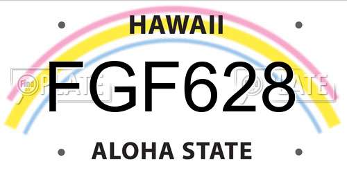 FGF628 Hawaii License Plate