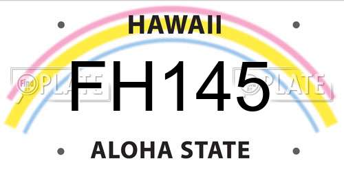 FH145 Hawaii License Plate