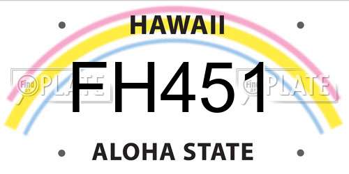 FH451 Hawaii License Plate