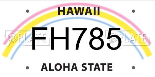 FH785 Hawaii License Plate