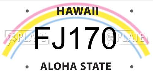 FJ170 Hawaii License Plate