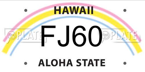FJ60 Hawaii License Plate