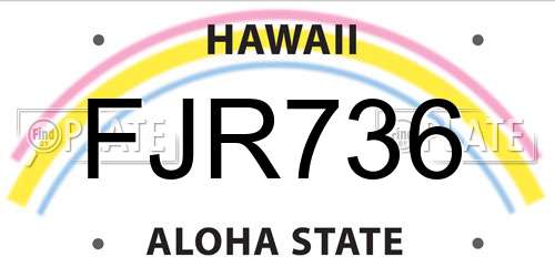 FJR736 Hawaii License Plate