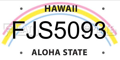 FJS5093 Hawaii License Plate