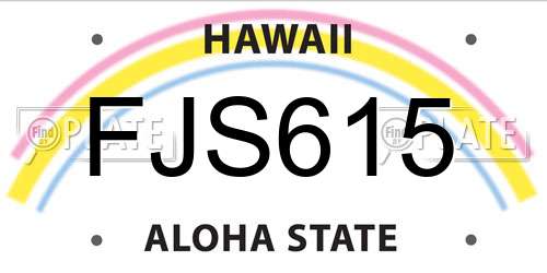 FJS615 Hawaii License Plate