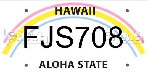 FJS708 Hawaii License Plate