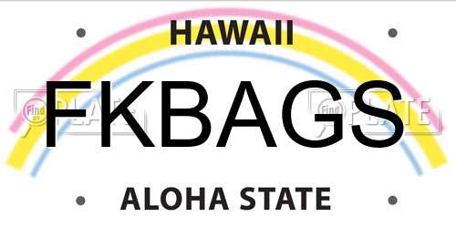 FKBAGS Hawaii License Plate