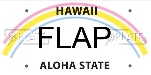 FLAP Hawaii License Plate