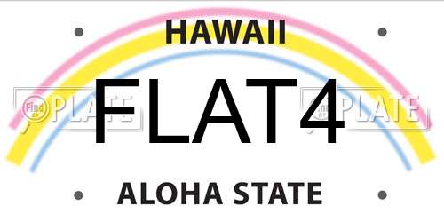 FLAT4 Hawaii License Plate