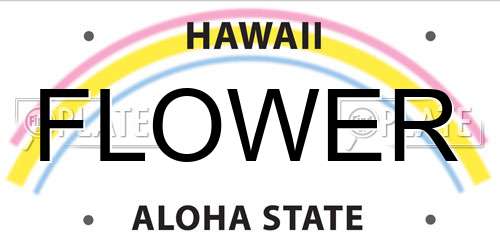 FLOWER Hawaii License Plate
