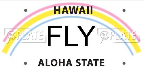 FLY Hawaii License Plate