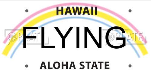 FLYING Hawaii License Plate