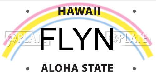 FLYN Hawaii License Plate
