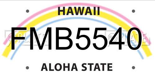 FMB5540 Hawaii License Plate