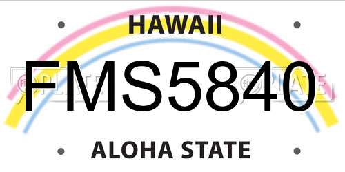 FMS5840 Hawaii License Plate